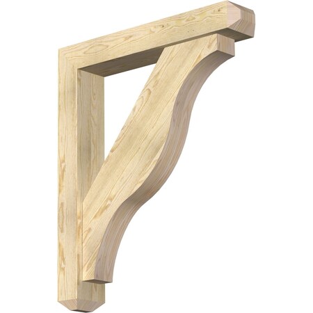 Ekena Millwork Funston Craftsman Rough Sawn Bracket w/ Offset Brace, Douglas Fir, 6"W x 34"D x 40"H BKT0604X34X40FST04RDF